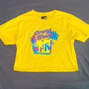 Yellow, Mtv brand shirt, cropped top